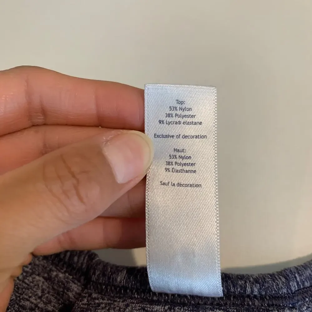 Lululemon Ivivva Top Girls Youth 12 Navy Long Sleeve Performance Thumbholes